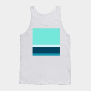 A fascinating hybrid of Ice, Tiffany Blue, Water Blue and Marine Blue stripes. Tank Top